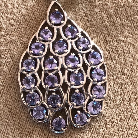 NWOT Sterling Silver Tanzanite Pendant - Picture 1 of 7